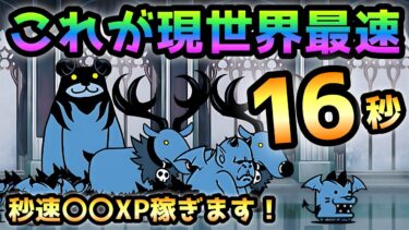 超極悪ゲリラ経験値  これが現世界最速  16.5秒  私、秒速〇〇XP稼ぎますwにゃんこ大戦争　経験は魔王の誘惑