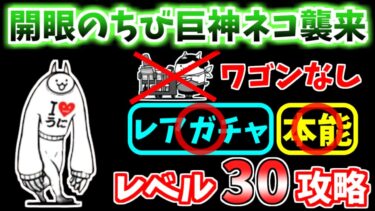 【にゃんこ大戦争】開眼のちび巨神ネコ襲来！（ちび巨神ネコ進化への道）をレベル30で攻略！ワゴン無しでも簡単です【The Battle Cats】