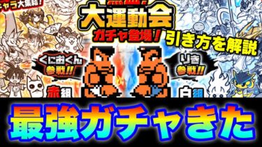 最強ガチャくにおくんコラボ熱血大運動会ガチャがきたぞ！超ネコ祭と合わせて効率のいい引き方を徹底解説！　#にゃんこ大戦争