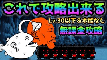 ガチガチ暗黒兵器Lv.30以下＆本能なし＆無課金攻略　にゃんこ大戦争　深淵を覗く者