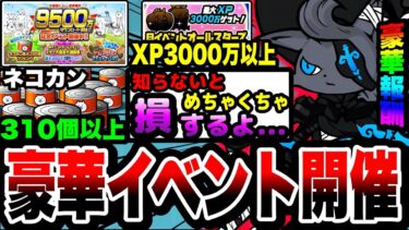 【にゃんこ大戦争】ネコカン”310”個以上！経験値”3000万”以上入手可能⁉︎9500万ダウンロード突破記念イベントを徹底解説！【初心者】【リュウの実況部屋】