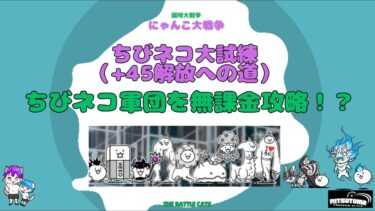 《にゃんこ大戦争-The battle cats》￥無課金勢￥ ちびネコ大試練（+45解放への道）240811  [貓咪大戰爭-냥코 대전쟁] ＠りつとまチャンネル