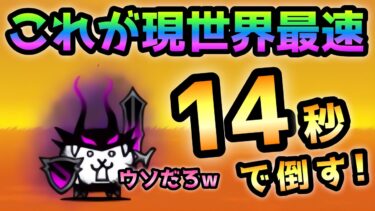 大狂乱のバトル 現世界最速　14秒で倒す！ にゃんこ大戦争