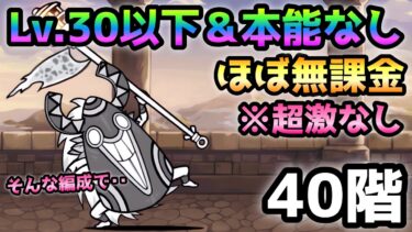 にゃんこ塔40階  これで勝てる！  全キャラLv.30以下＆本能なし＆ほぼ無課金攻略　にゃんこ大戦争　Heavenly tower floor 40