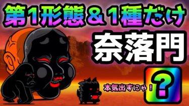 奈落門  遂にコイツでも！第1形態＆1種で攻略　にゃんこ大戦争