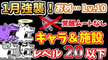 【にゃんこ大戦争】1月強襲！おめ‥ Lv.10を覚醒ムートなしレベル20以下の無課金キャラで攻略！【The Battle Cats】