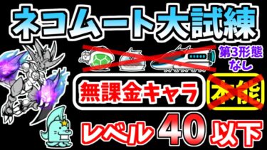 【にゃんこ大戦争】ネコムート大試練（本能解放への道）を本能なしレベル40以下の無課金キャラで攻略！【The Battle Cats】