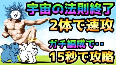 宇宙の法則が終了して2体で速攻！そしてガチ編成で15秒で攻略w  にゃんこ大戦争　【宇宙の法則が乱れた】