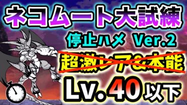 【鍵はまさかの◯◯◯◯】ネコムート大試練 – 本能解放への道　超激レアなし&本能なし・癒術士&武将ネコで停止ハメ攻略【にゃんこ大戦争】