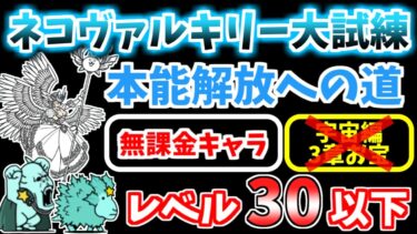 【にゃんこ大戦争】ネコヴァルキリー大試練（本能解放への道）を本能なし低レベル無課金キャラで攻略！【The Battle Cats】